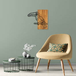 Wallity MA-293 Accesorio decorativo de pared de madera y metal en Nogal y Negro